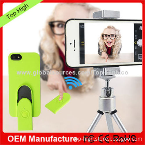 Case for iPhone 5/5S with a built-in wireless camera shutter, patent design CE/RoHS/FCC